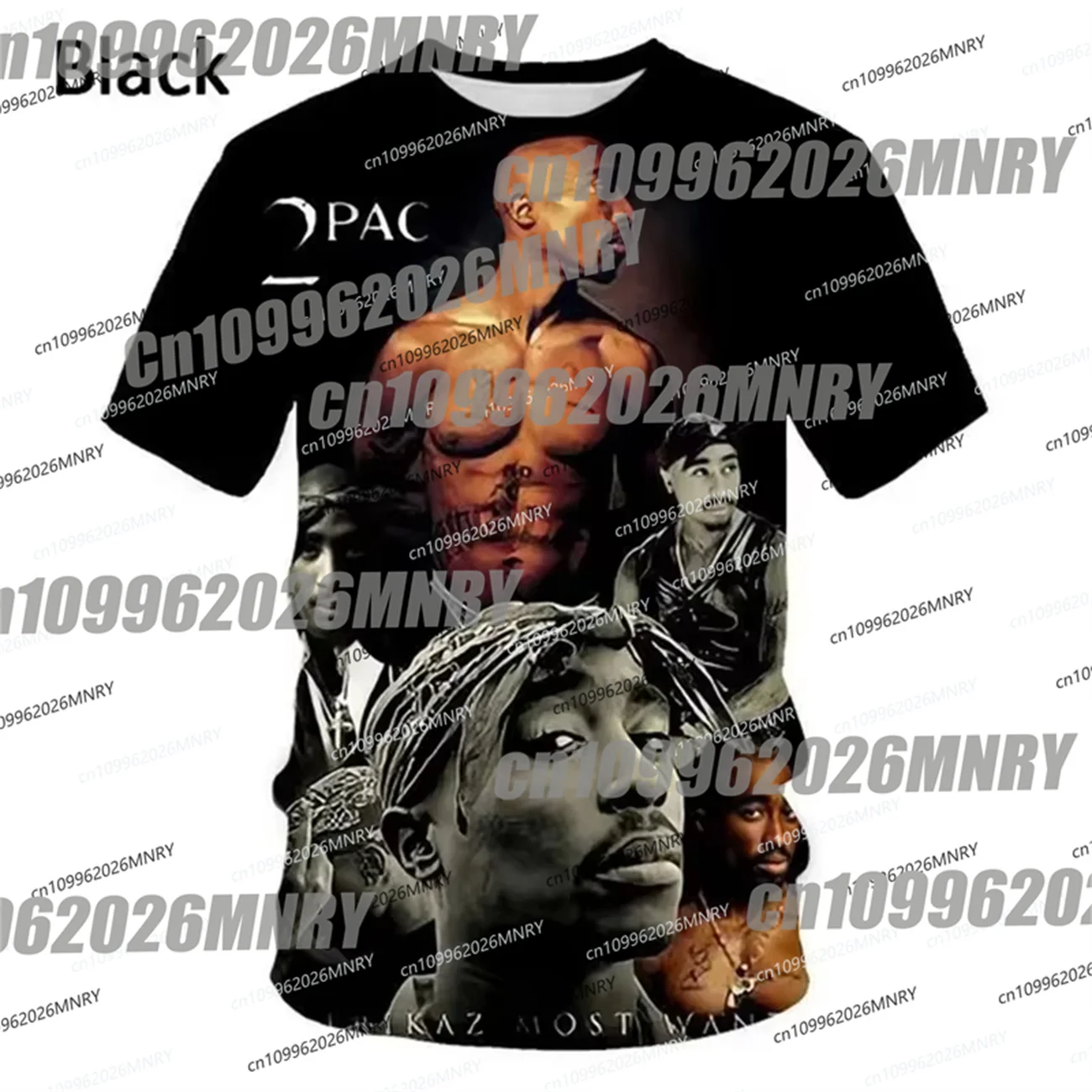 Image of 3D-Druck 2pac Sommer Kinder T-Shirt Herren T-Shirts Rapper Star Tupac Moto Streetwear Damen Kurzarm Casual Kinder T-Shirt Y2k