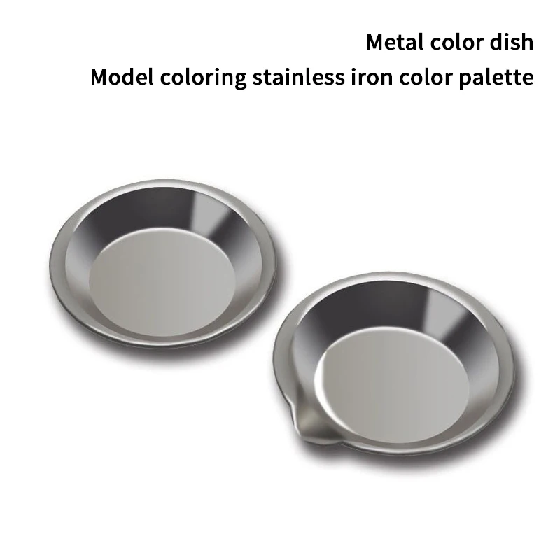 10Pcs Makeup Palette Stainless Steel Small Round Paint Tray Artist Watercolours Paint Mixing Palette Tray For Artist
