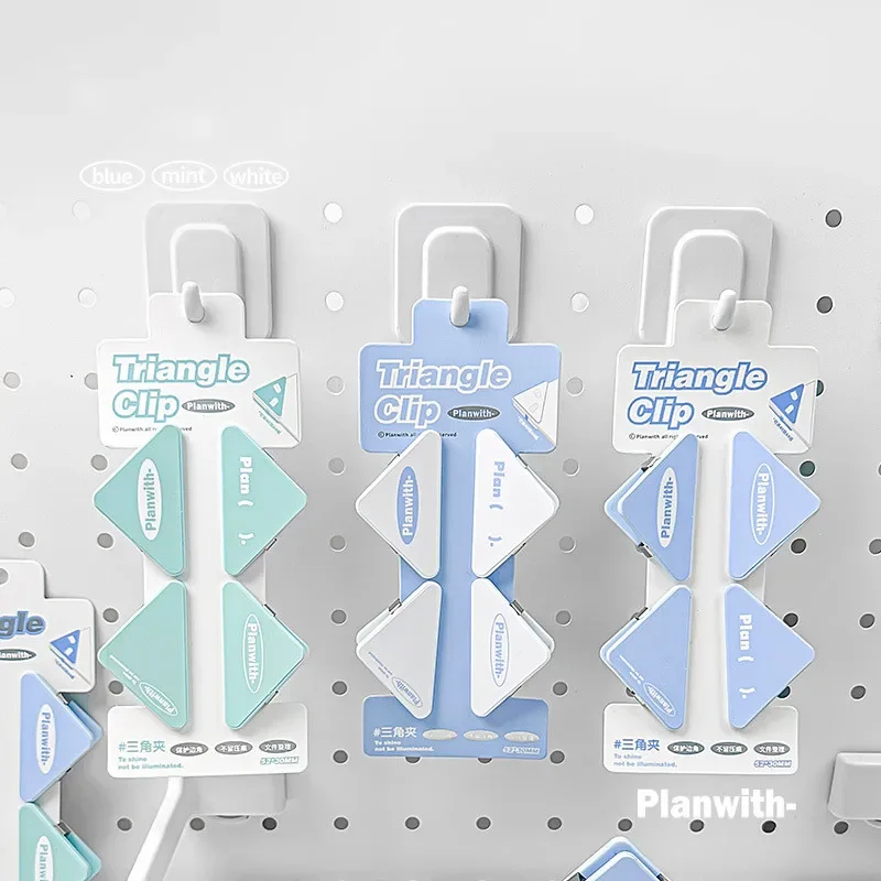 Simple Light Color Department Triangular Folder Student Exam Paper Book Storage Office Documents File Bills Corner Binding Clip