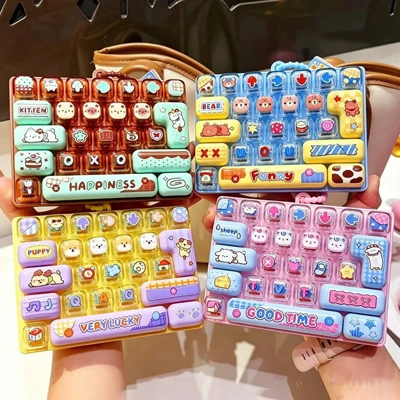 키캡 클릭커 Keycap Clicker Key Cap Keychain Keyboard Key Caps Stress Releasing Charm Keychain Gifts 26-keycap Giant Keycap Gifts 키캡