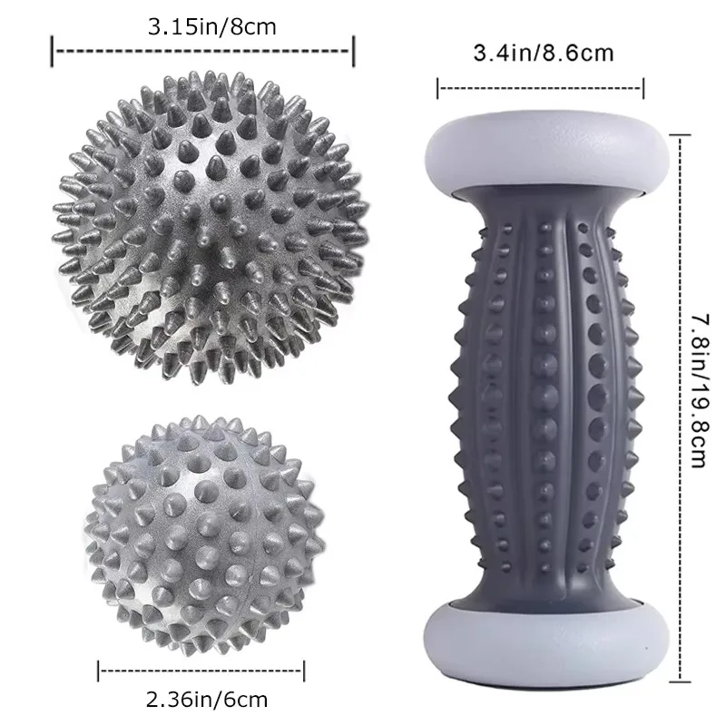 Massage Ball Foot Roller Spiky Lacrosse Balls Relieve Hand Shoulder Leg Plantar Fasciitis Heel Feet Arch Deep Tissue Massage