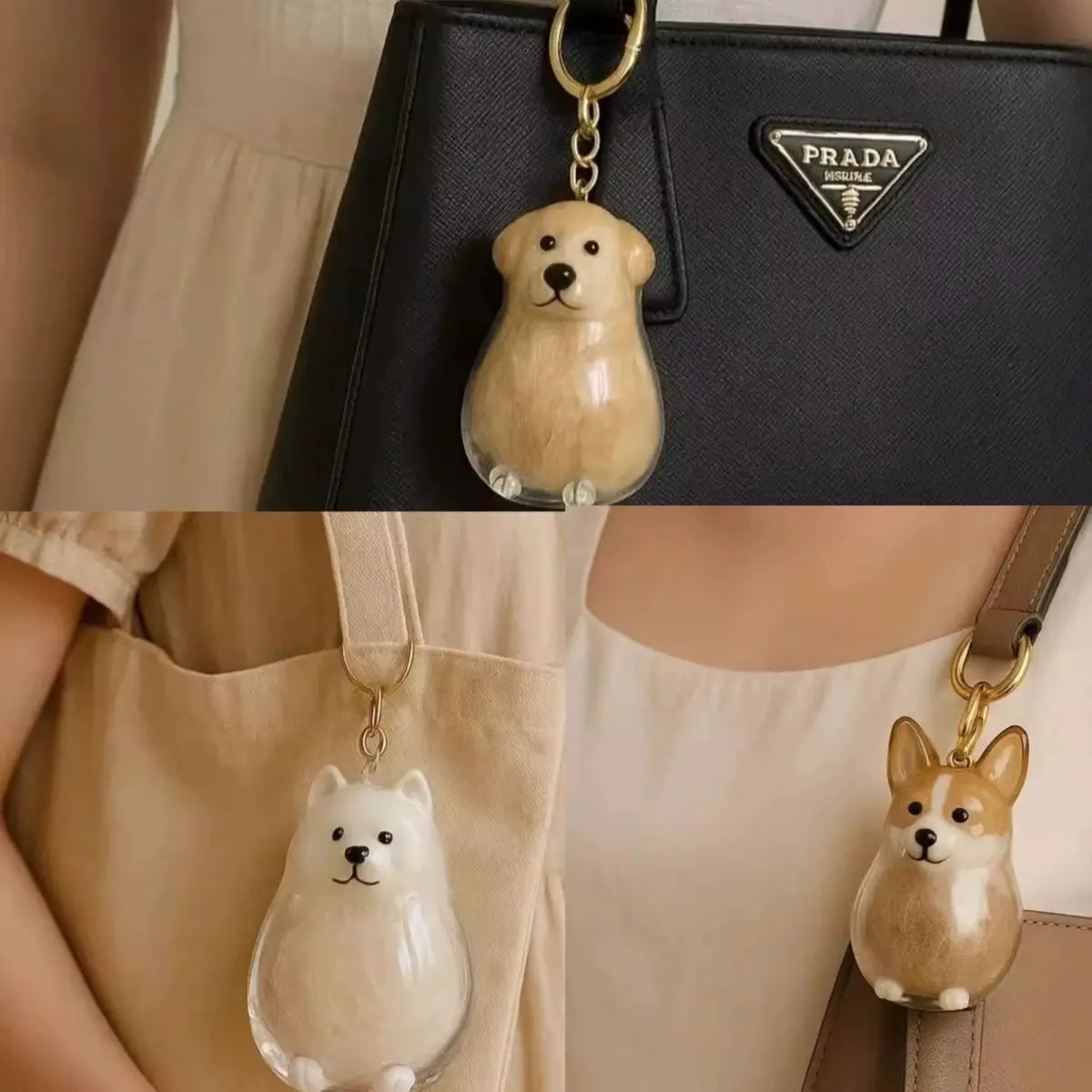 2026 hot Transparent storage box dog hair collection pendant golden retriever corgi Samoyed labrador hair storage keychain