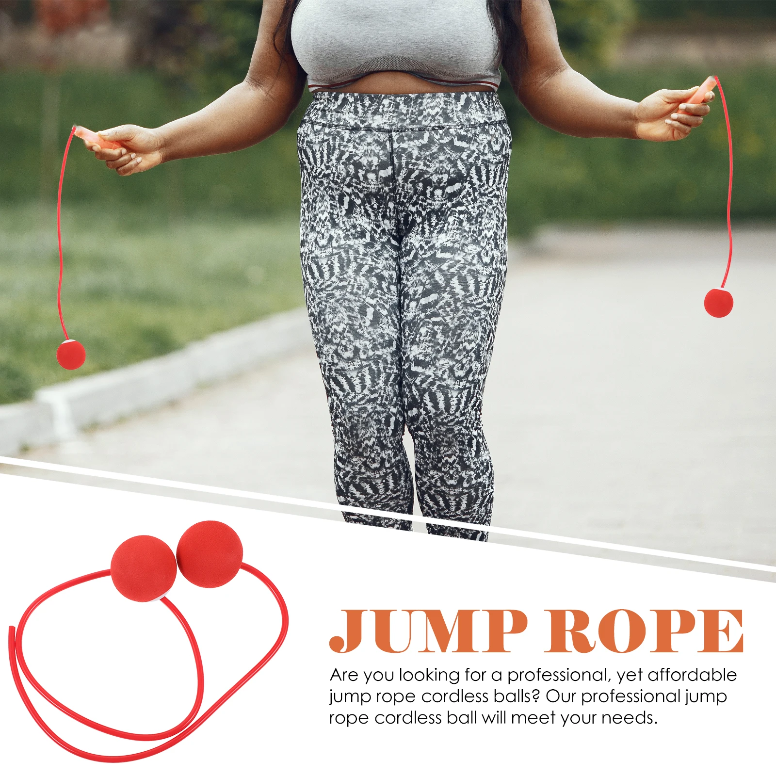 

1Pair Fitness Skipping Rope Ball Cordless Design Space Saving Easy Carry for Home Gym Training Cordless Ball Fitness Equipment