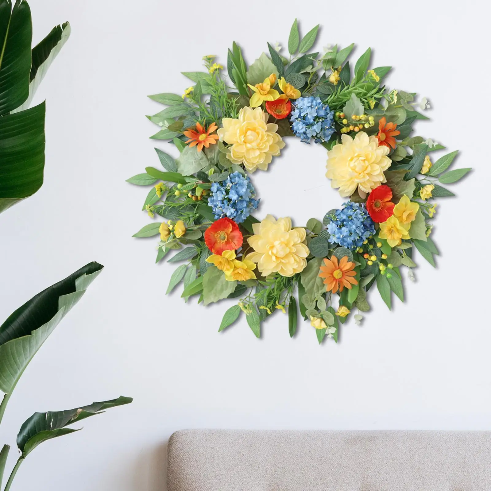 

Artificial Front Door Wreath Collection Decoration for Wedding Window Office