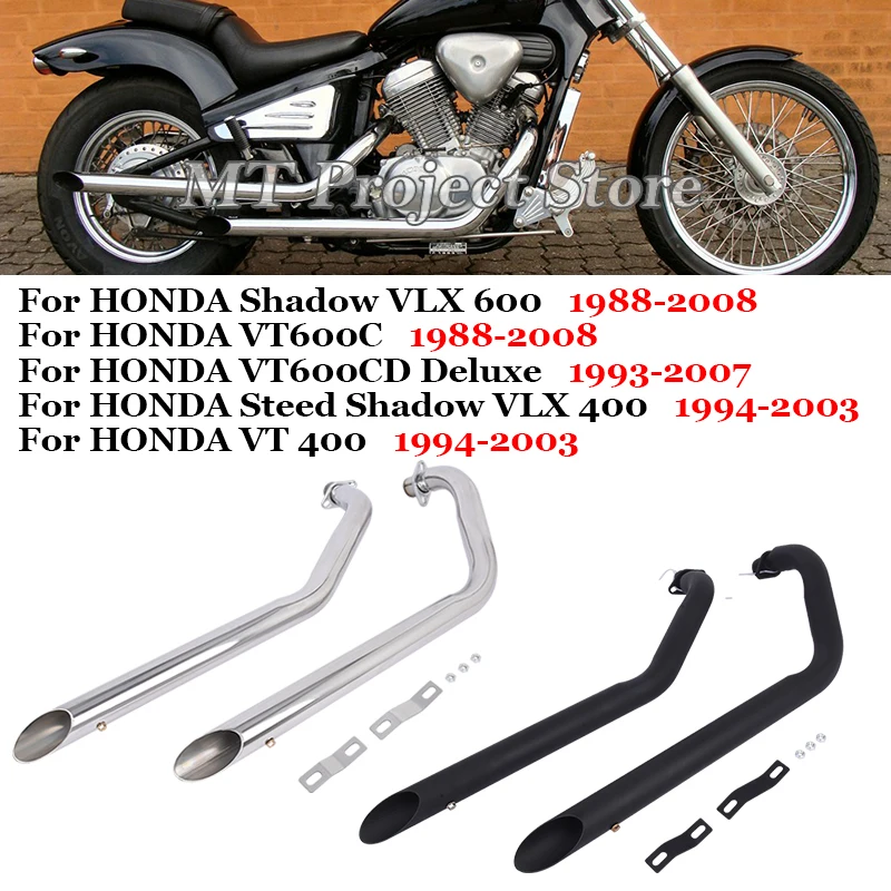 

For HONDA Shadow VLX 600 VT600C 1988 - 2008 Motorcycle Exhaust System Tube VT600CD Deluxe 1993-2007 Steed Shadow VLX 400 VT 400