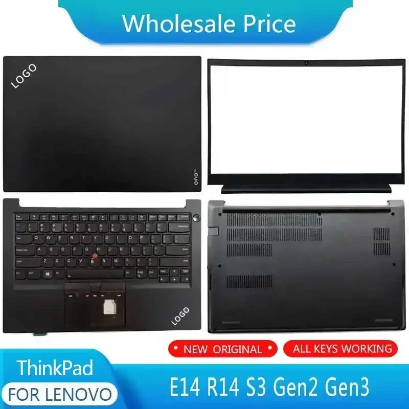 New For Lenovo ThinkPad E14 R14 S3 Gen2 Gen3 Laptop LCD Back Cover Front Bezel Upper Palmrest Bottom Base Case Keyboard Hinges