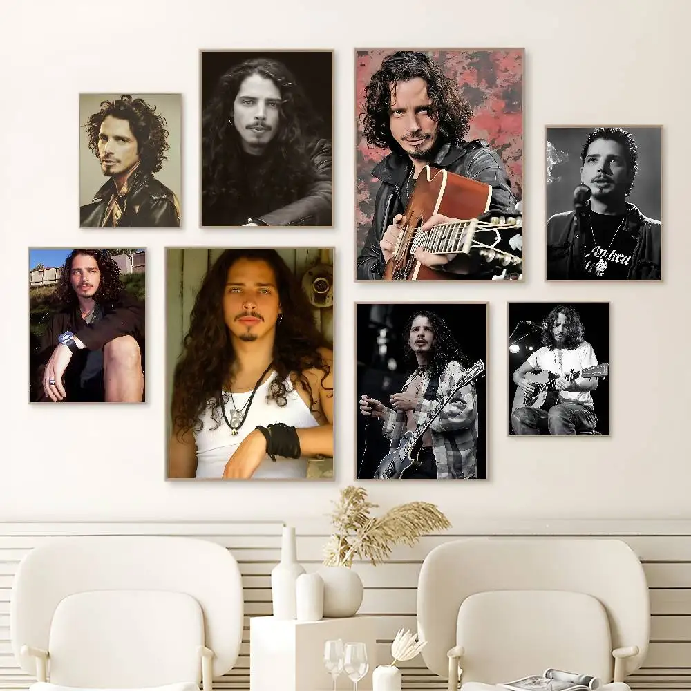 Singer C-Chris C-Cornell Vintage Posters Sticky Vintage Room Home Bar Cafe Decor Kawaii Room Decor