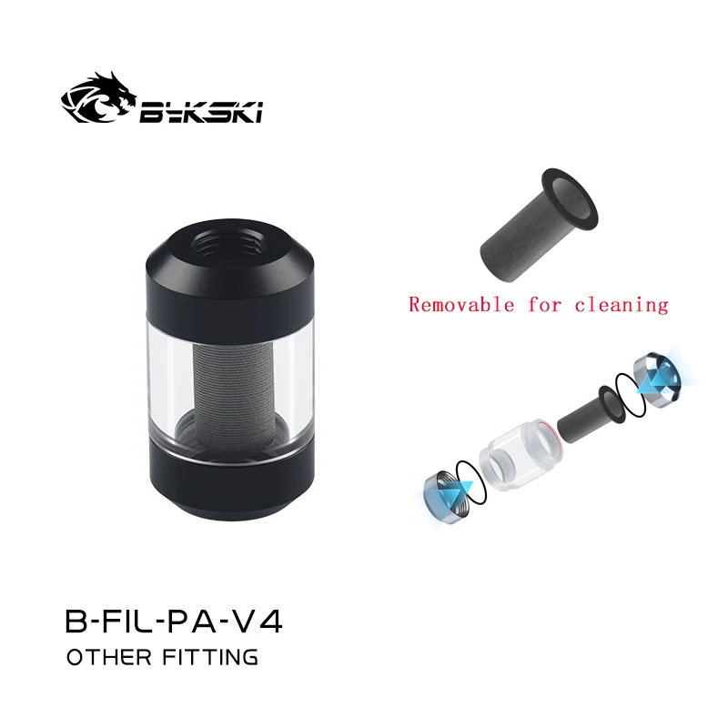 

Bykski Double G1/4 Металлический + акриловый фильтр, водяная система, специальный двойной спиральный узор, металлический разъем фильтров, компьютерная установка