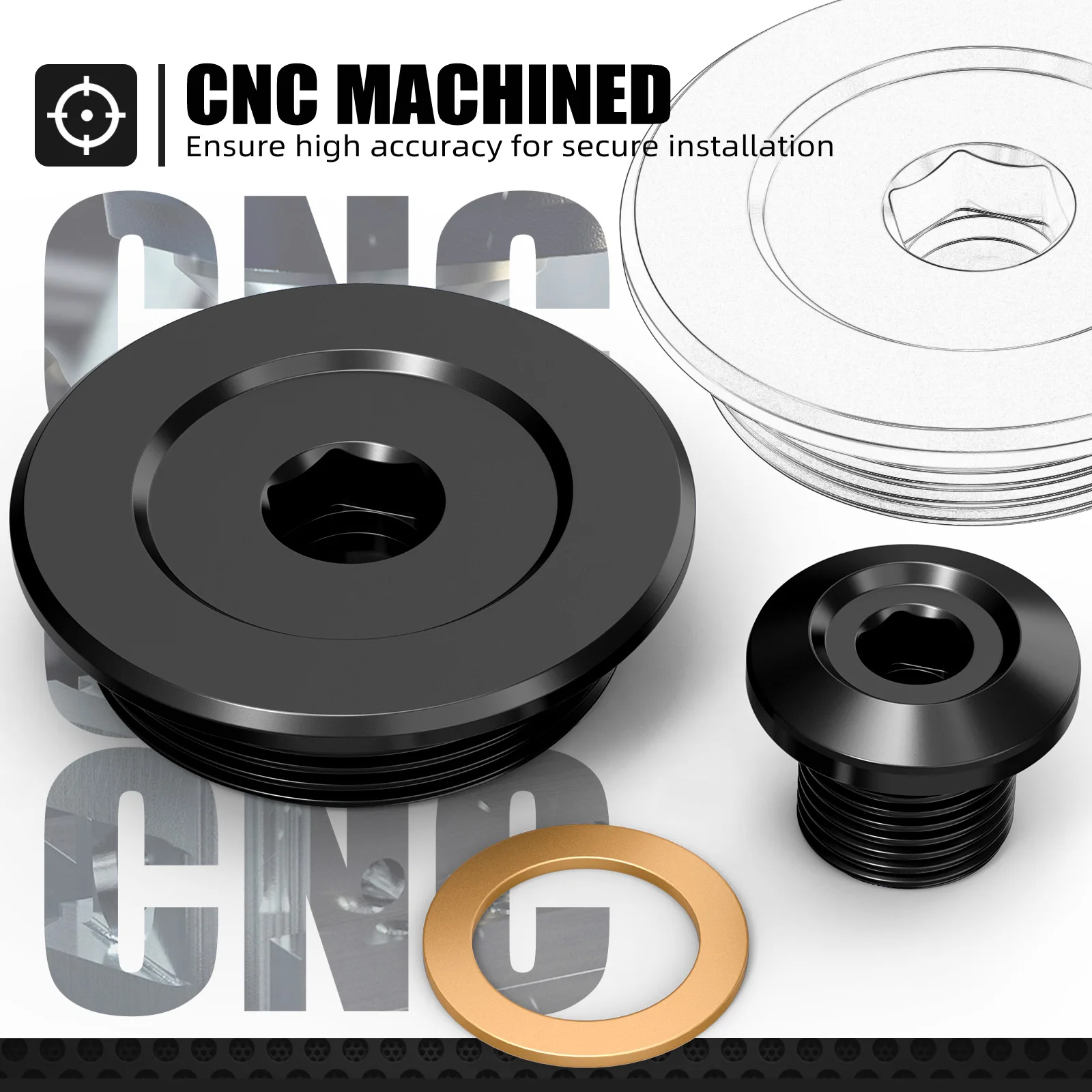 NICECNC For Suzuki DRZ400E DRZ400S DRZ400SM DRZ 400 E DRZ 400 S DRZ400 SM 2000-2024 Motorcycle Engine Timing Cover Cap Plug