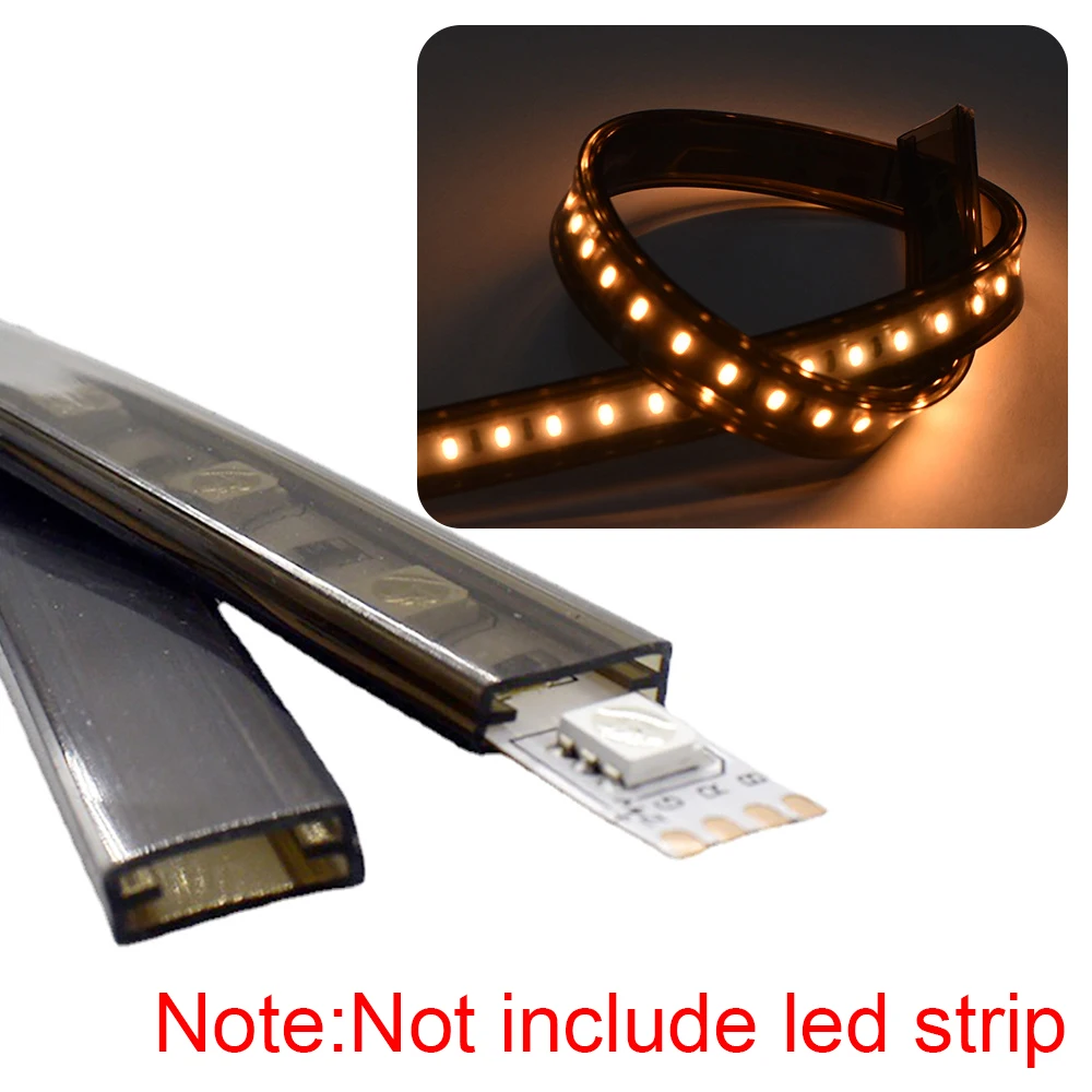 شفاف حليبي أبيض أسود LED سيليكون أنبوب غطاء للحماية مرن مقاوم للماء ل 8/10/12 مللي متر WS2812B WS2811 5050 Led قطاع