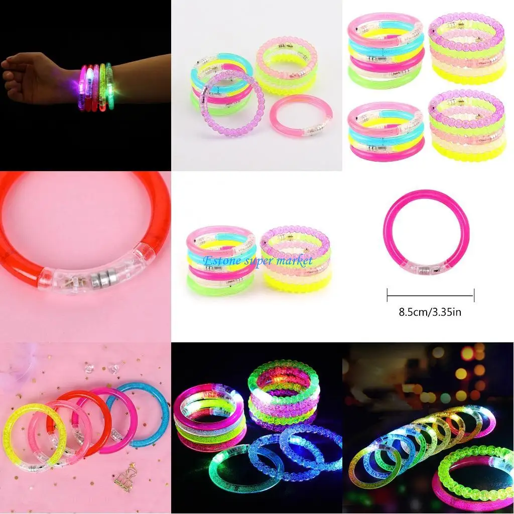 

090B 20 светодиодных браслетов на Хэллоуин, светящиеся игрушки, подарок на Хэллоуин, день рождения