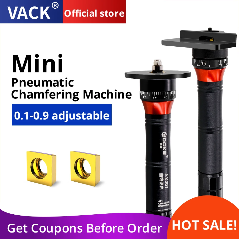 Portable Mini Pneumatic Chamfering Machine 45 Degree Arc Hand-Held Beveling Trimming Machine for Metal Deburring 0.1~0.9mm