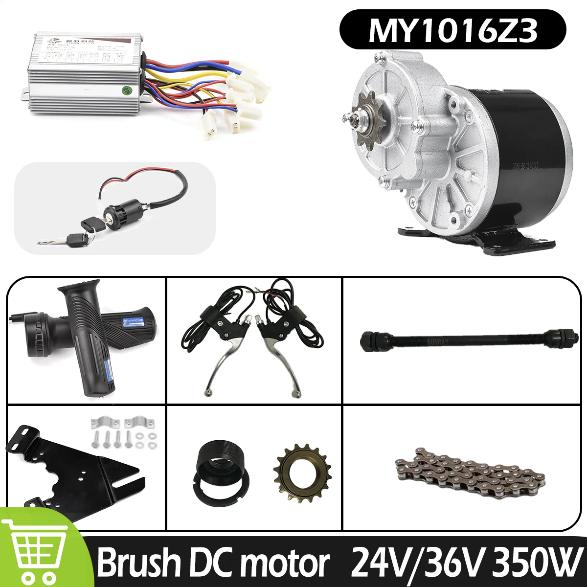 24V 36V 350W Electric Bicycle Brushed Motor MY1016Z3 For Electric Bike/Tricycle/Scooter Engine DIY Modifications