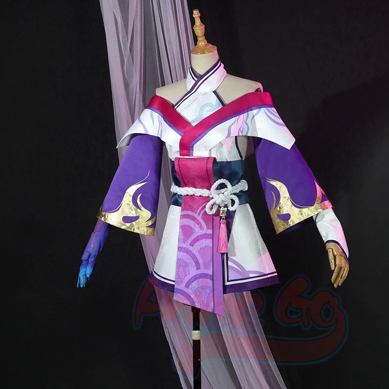 Gaun Kostum Cosplay Game LOL Soraka Spirit Blossom Seragam Wanita Seksi C07297