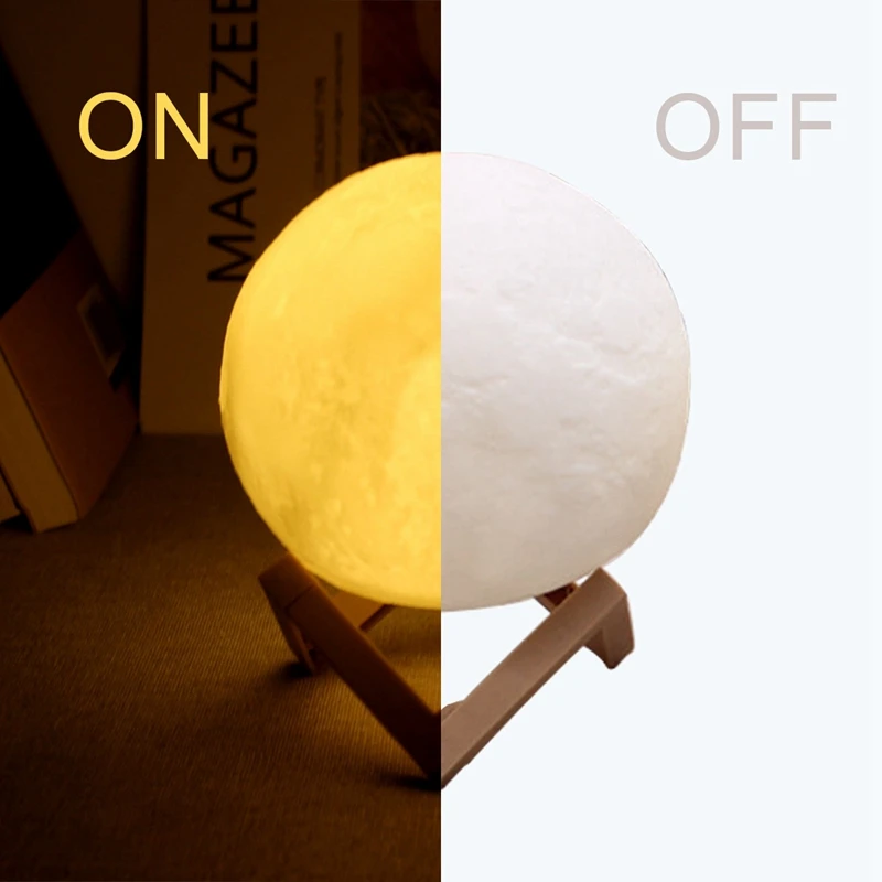 Lampe LED en Forme de Lune Imprimée en 3D avec Joli Tactile, Luminaire Décoratif d'Nik, Idéal pour une Chambre d'Enfant ou comme Cadeau d'Anniversaire, 666/8cm