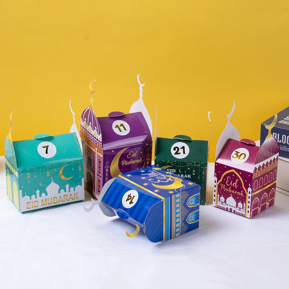 

A set of 30pcs 30 Days Ramadan Paper Advent Countdown Gift Boxes Ramadan Advent Calendar Candy Boxes Eid Mubarak Gift Box