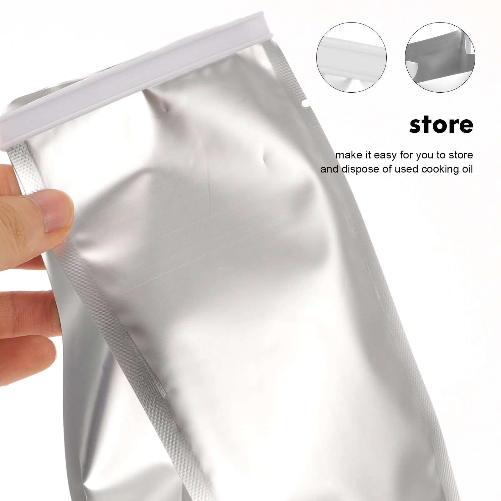 

10pcs Grease Storage Bag Kitchen Oil Container Aluminum Foil Multi Function Waste Collector Portable Solution