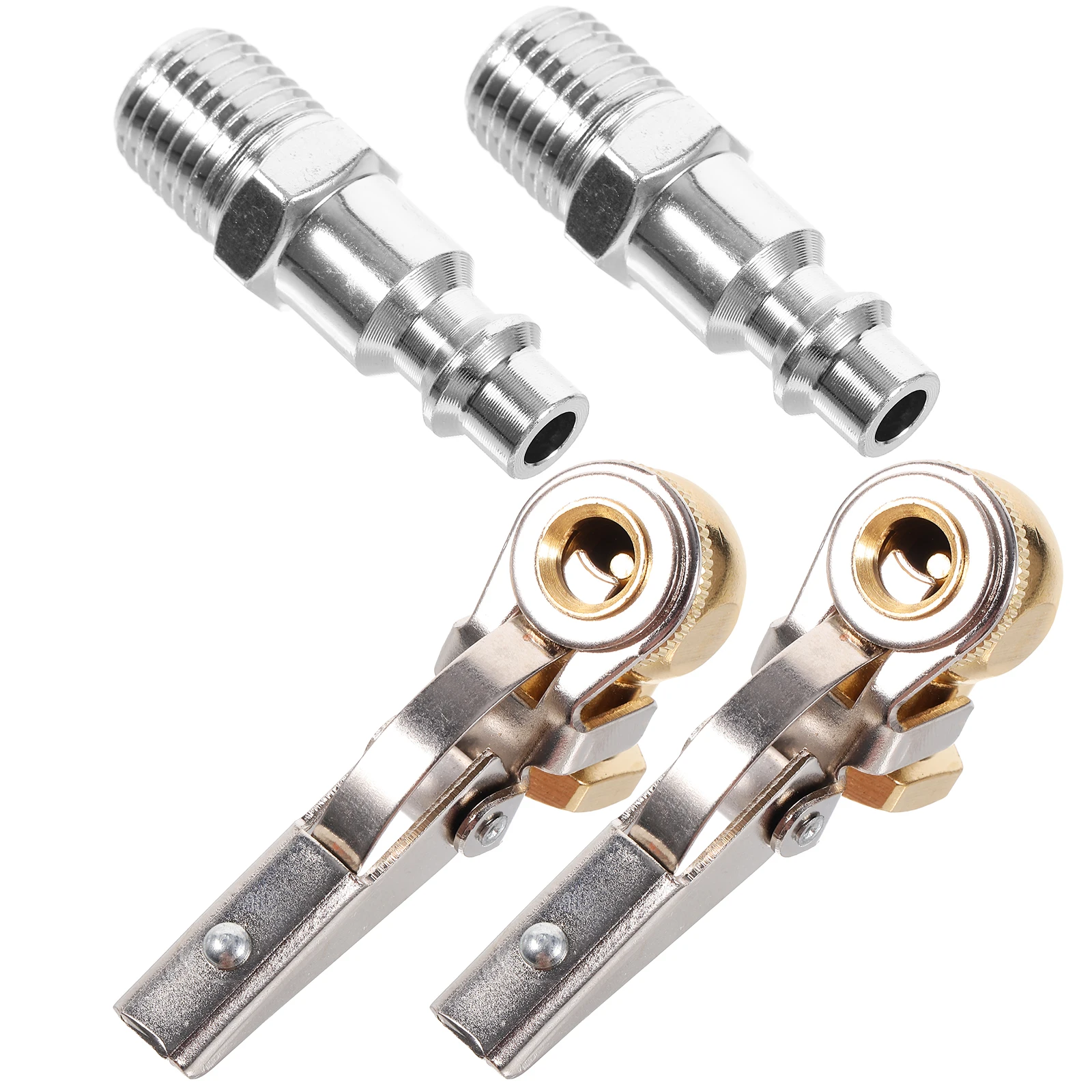 

2 set Tire Chuck Clip Kit Locking Air Chuck Tire Inflator Quick Connect Air Compressor Accessories Sealed Ball Durable For Car