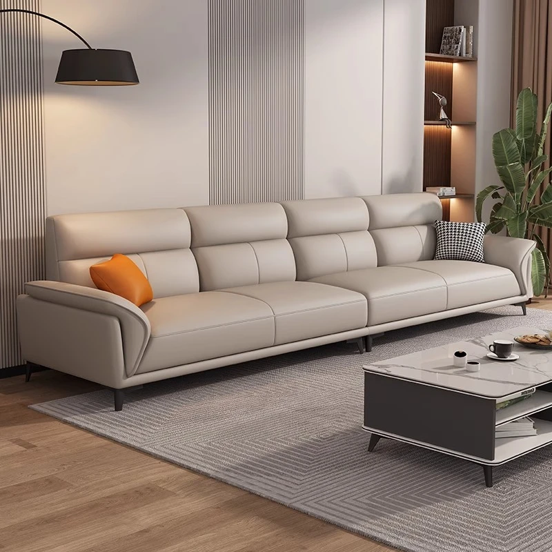 

Leather sofa, first layer of real cowhide, simple, leather art sofa