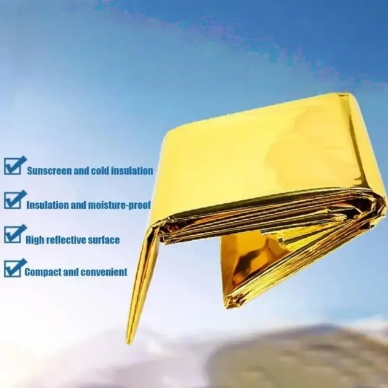 الطوارئ المعطف الحراري بطانية خفيفة الوزن قابلة للطي مقاومة للماء يندبروف ظلة قابلة لإعادة الاستخدام الإسعافات الأولية التخييم حصيرة غطاء مراتب مضاد للماء عالي الجودة #2