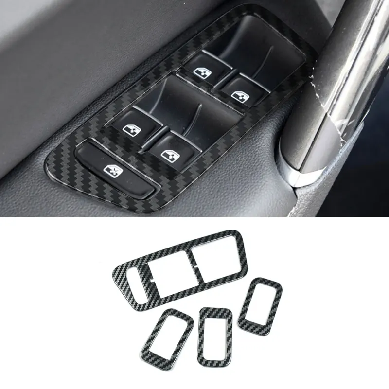 

LHD For VW Golf 7 MK7 7.5 2014 2015 - 2020 Carbon Fiber Texture Door Window Lifter Control Switch Panel Cover Protective Trim