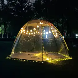 PVC Clear Tent with Hanging Night Lights Transparent Clear Bubble Outdoor Event Party Camping Garden Igloo Dome 4 Person