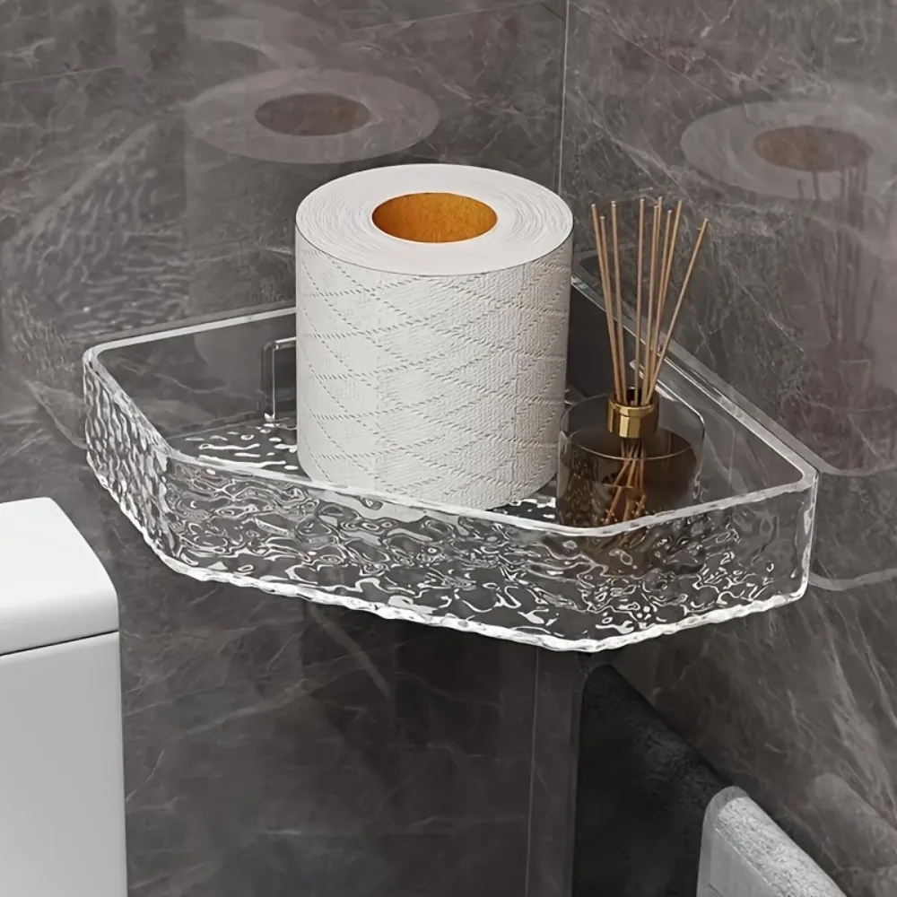 

Настенная угловая полка, дизайн Glacier, прозрачная полка для ванной комнаты, органайзер для хранения шампуня, мыла, душевая кабина, аксессуары для ванной комнаты