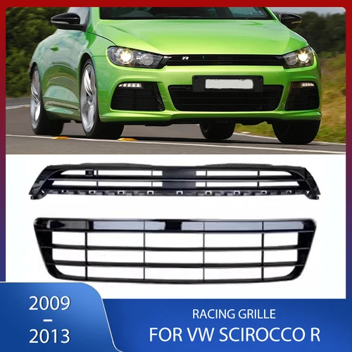 Parachoques delantero de coche, rejilla superior del radiador, cubierta de parrilla de carreras inferior, embellecedor para Volkswagen VW Scirocco R 2009, 2010, 2011, 2012, 2013