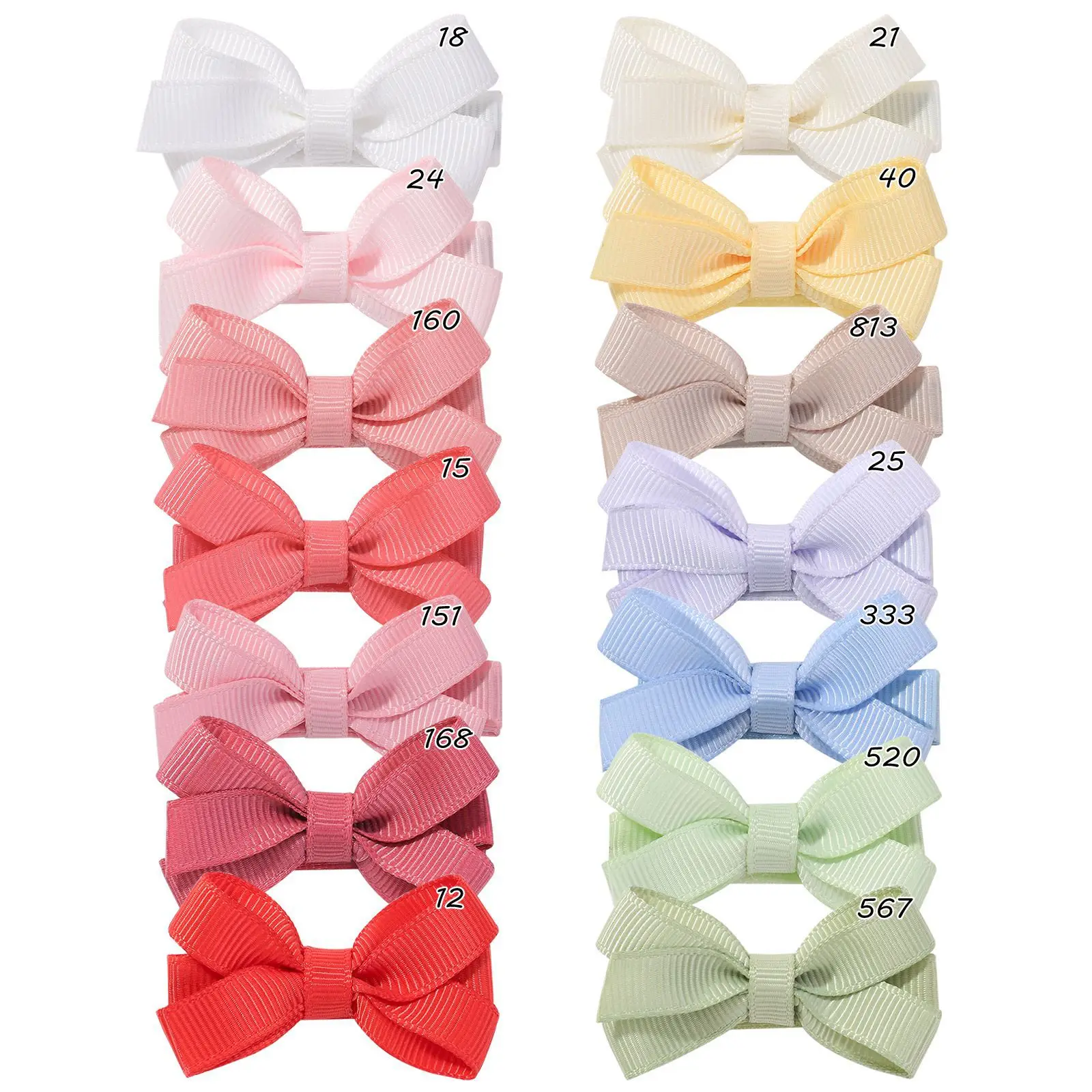 100pc/lot New 2inch Grosgrain Ribbon Hair Bow Hair Clips Kids Girls Solid Bowknot Hairpins Barrettes Children Headwear Wholesale