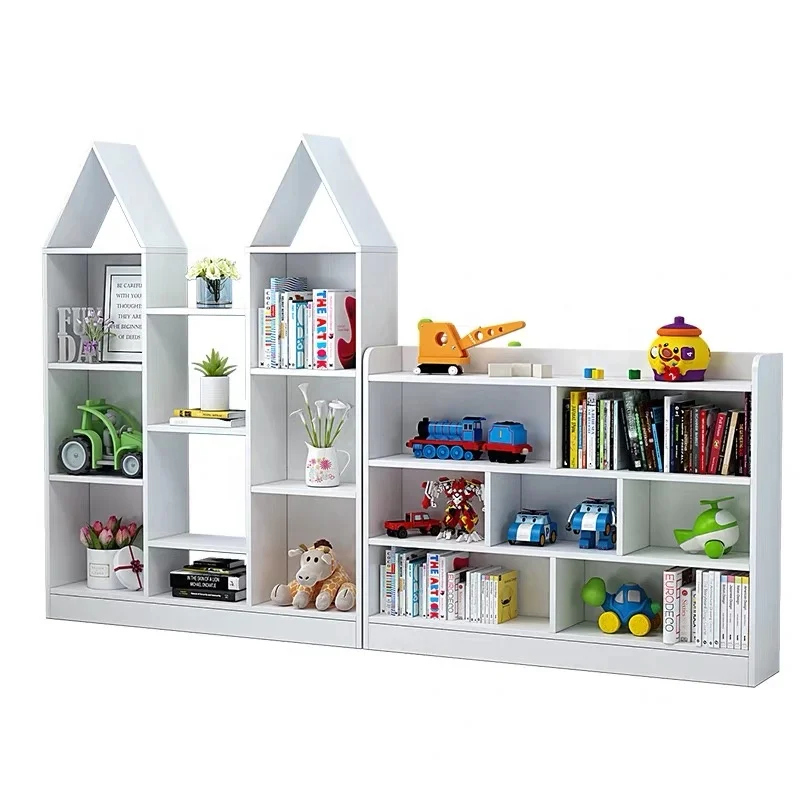

Hot Sale New Style Children's Toy Wooden Storage Rack Simple Wood Storage Book Shelf Toy Storage Cabinet for Kids