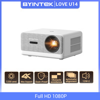 BYINTEK LOVE U14 Full HD 1080P Projector 4K  Smart Bluetooth WiFi 6 Supported 1250ANSI Auto Focus Home Theater Cinema Projectors