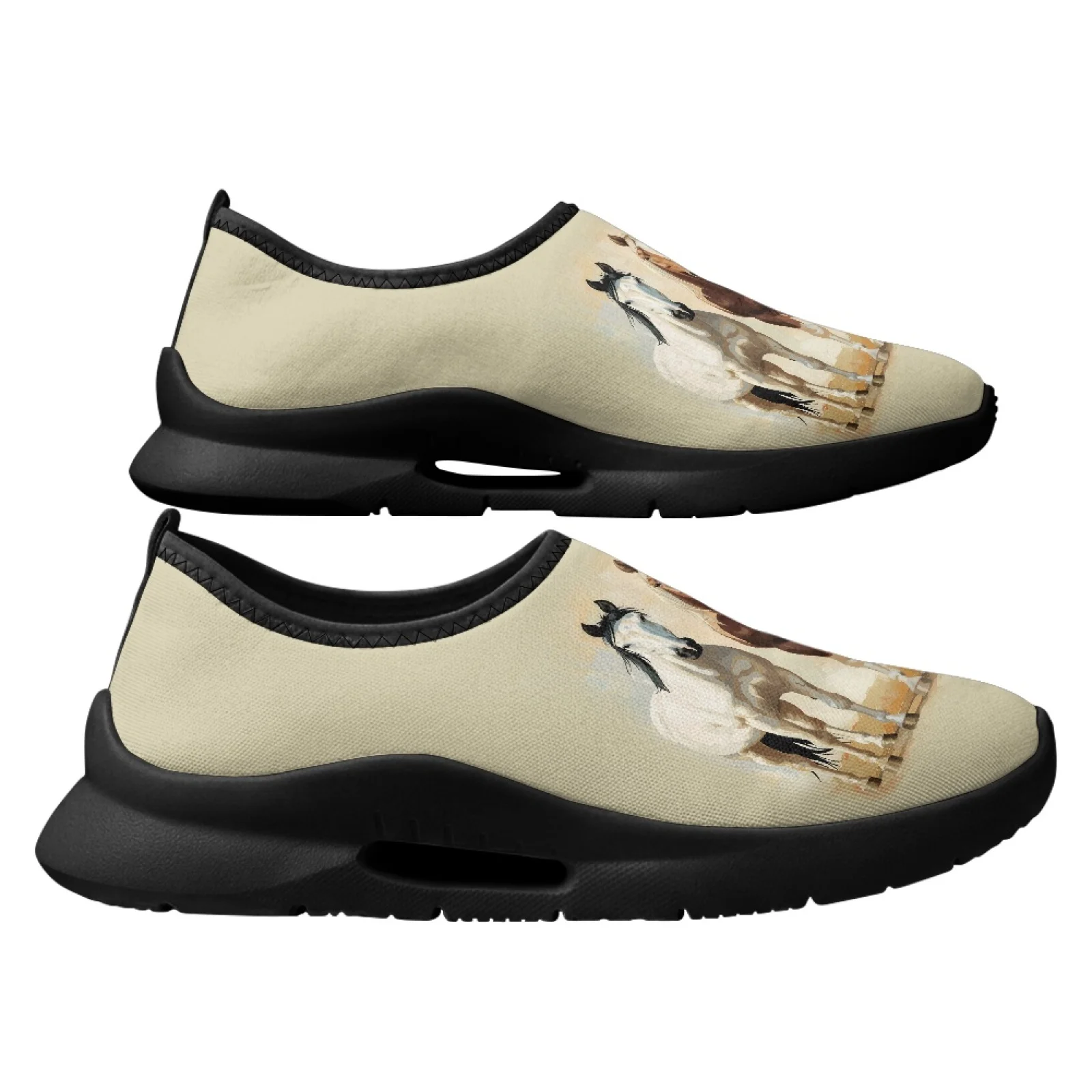 PENSTROLL Three Horses Pattern Lightweight Comfortable Casual Sneakers Casual Walking Shoes for Men Summer Work