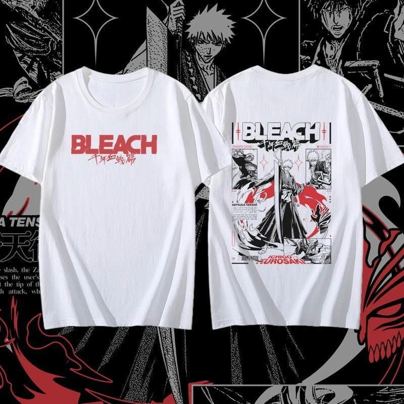 2026 BLEACH T-shirt Kurosaki Ichigo's Thousand-Year Blood Battle Short Sleeve Shirt Japanese Manga Trendy for Both Men and Women