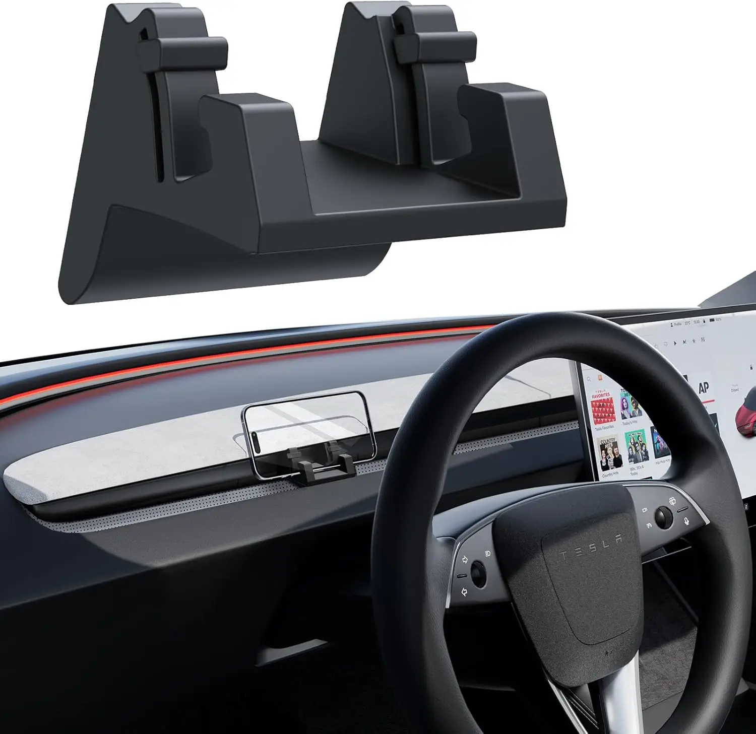 

For 2026 Tesla Model 3 Phone Mount Holder Silicone Smartphone Bracket Compatible For Tesla 2026 New Model Y Juniper Accessories