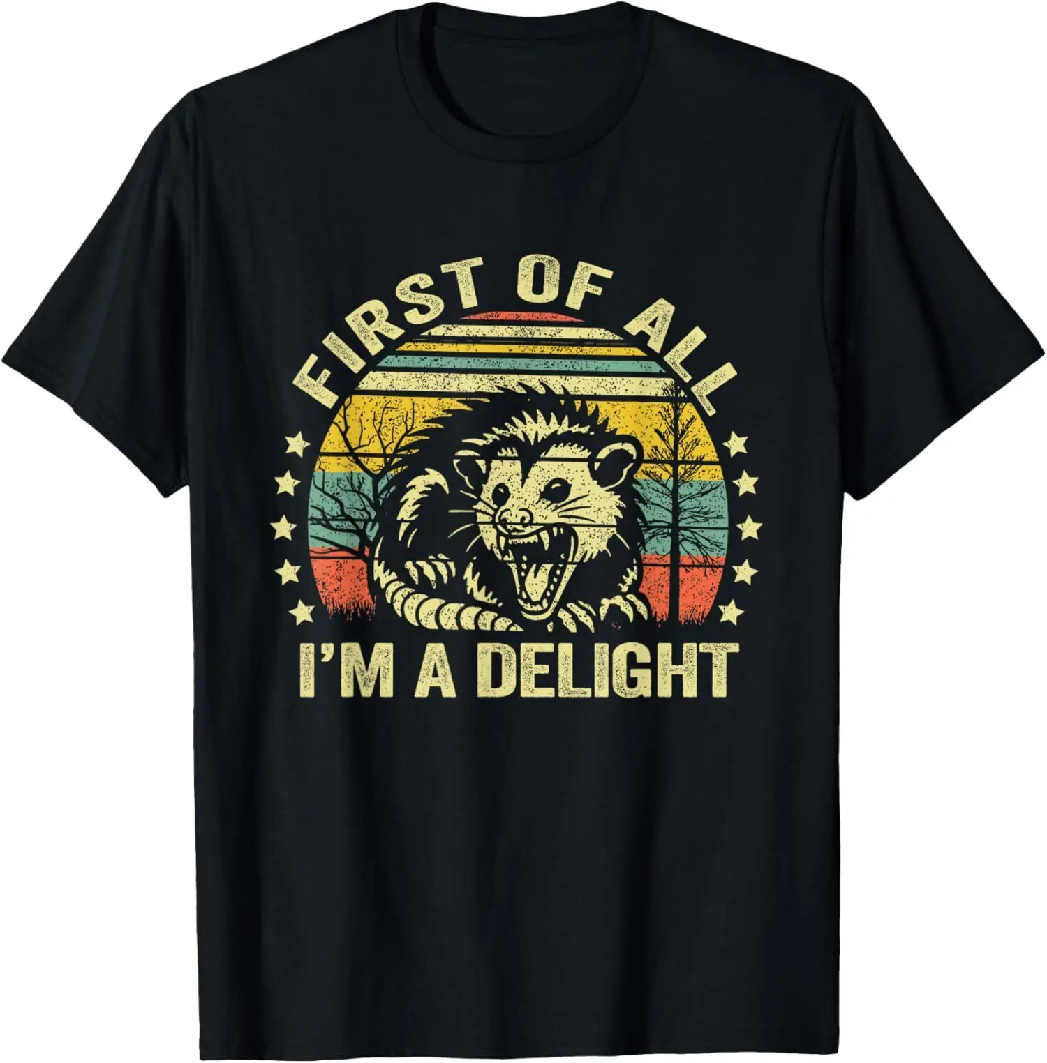 Opossum Possum First Of All I'm A Delight Sarcastic Unisex T-Shirt