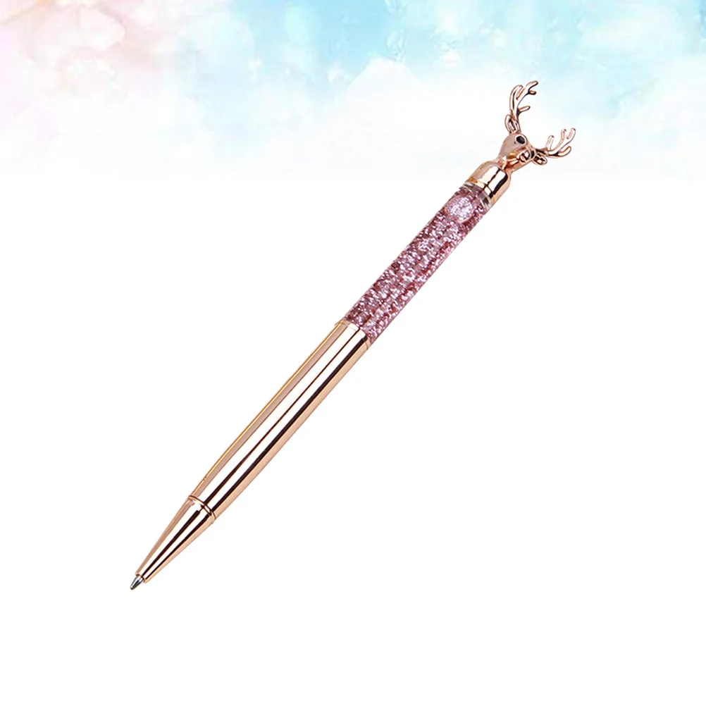 Reindeer Pattern Ballpoint Pens Metal Body Smooth Writing Wear-Resistant Fine Tip For Work Study Stationery Creative Pens