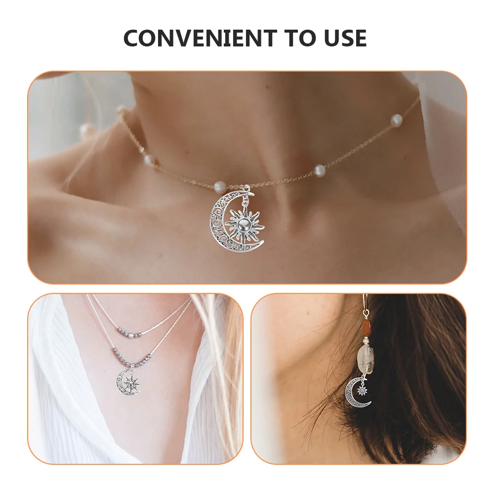 

10 Pcs Bracelet Retro Pendant Ornaments Necklace Charms Alloy Necklaces Moon Jewelry
