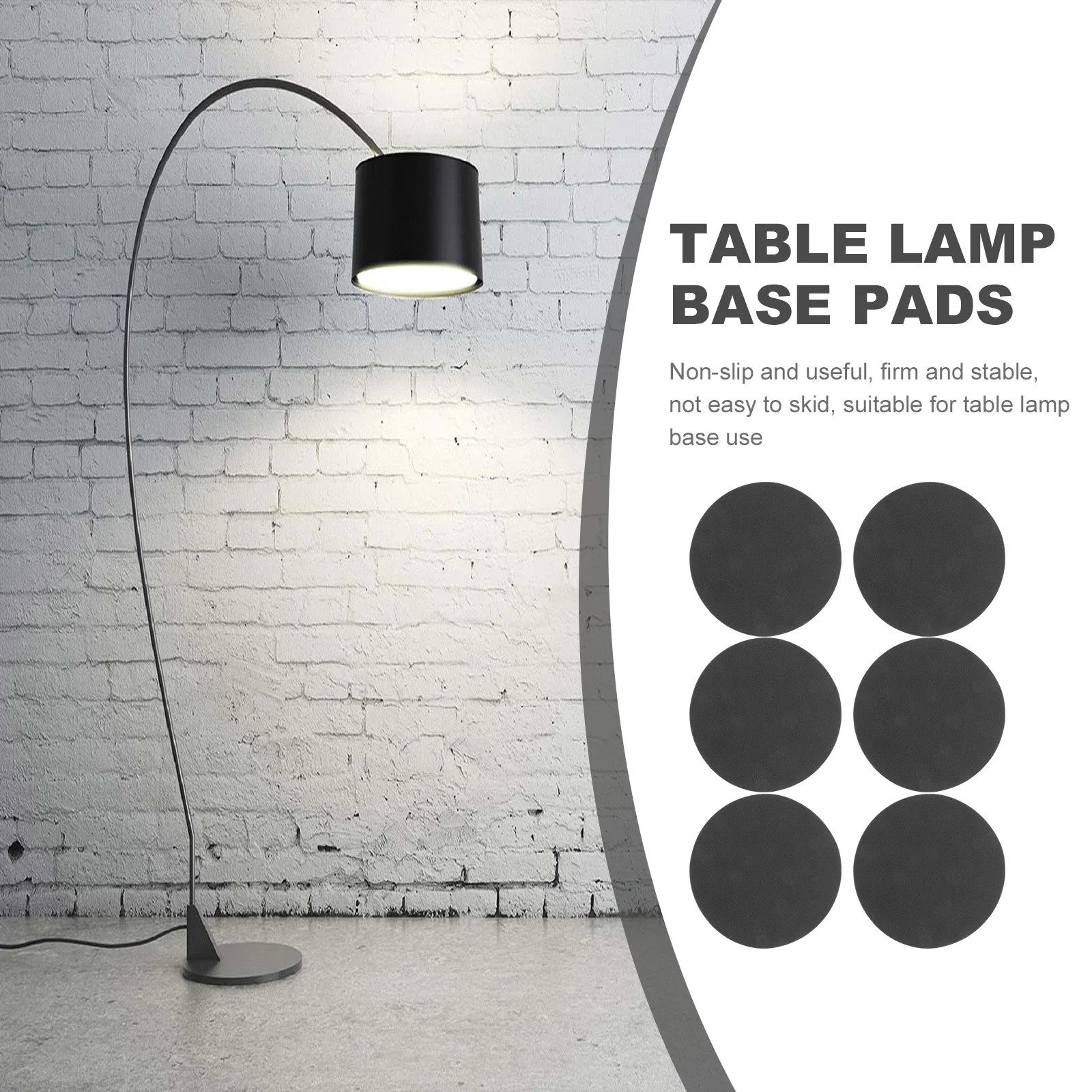 6 Pcs Furniture Pads Non-slip Mat Table Lamp Small Cushion Bases Only Black Accessory Sticker