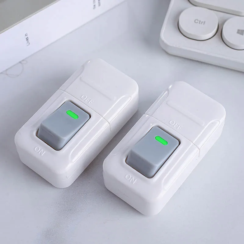 1PCS Boat Shape Switch Small Rocker Button Wiring Switch White Hand Pinch Bedside Small Appliance Push Button White Switch 818