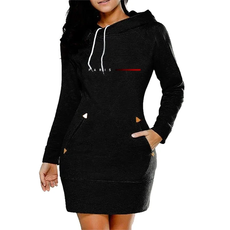 woman winter dress with hood Winter Maxi Sweatshirt Dress Hooded, Long Hoodie Dress with Zipper
