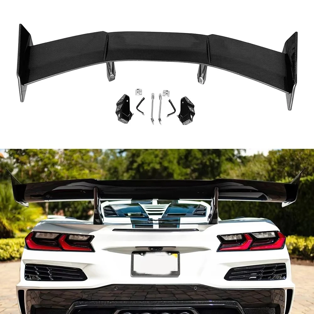High Quality ZR1 Style DRY Carbon Fiber Rear Wing for Chevrolet Corvette C8 Z06 Rear Spoiler High Wing
