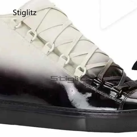 أحذية رياضية مطلية بالرش الأحمر للرجال أحذية رياضية عالية الجودة غير رسمية بألوان مختلطة وأربطة أحذية رياضية عصرية متعددة الاستخدامات للرجال #4