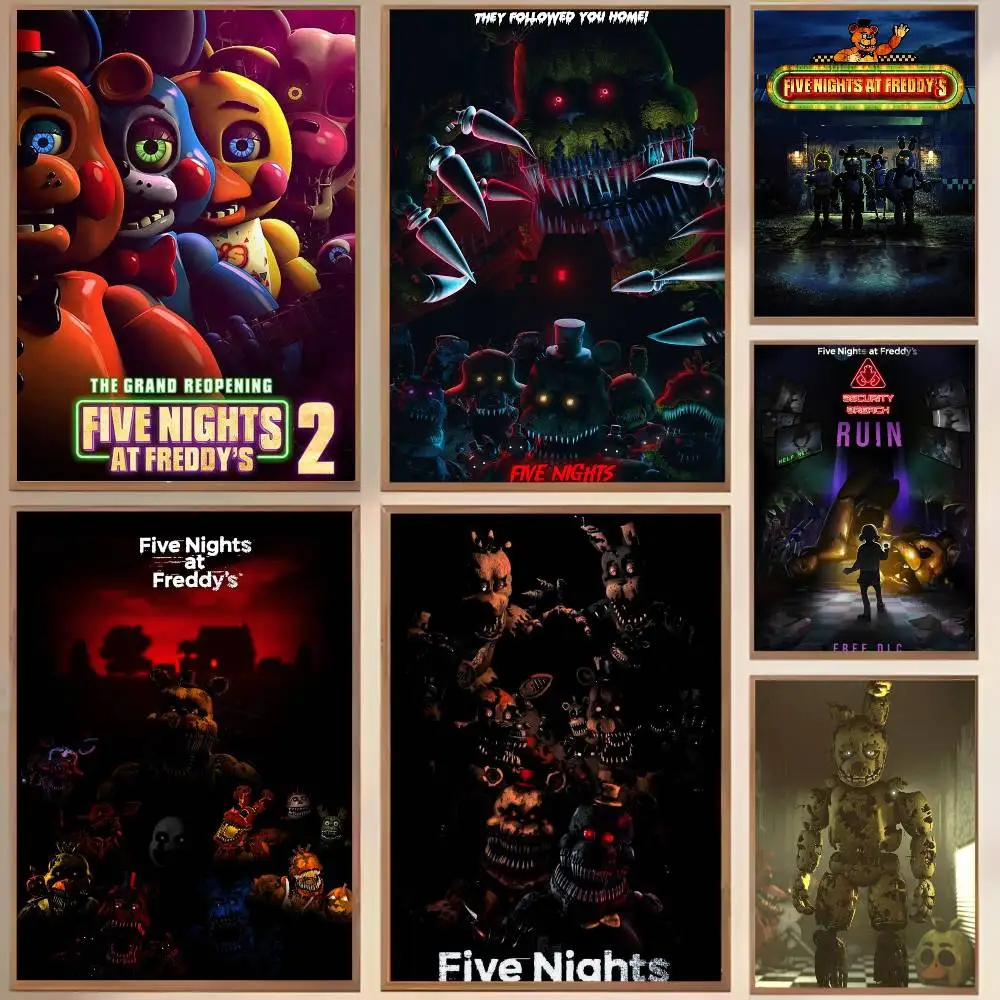 F-Five أفلام N-Nights في Freddys-TV سلسلة ملصق مقاوم للماء HD الفن لزجة جدار غرفة نوم المنزل الديكور الجمالي الهدايا