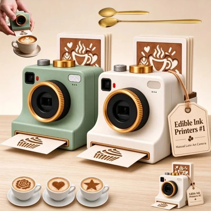 3D Printing Latte Art Coffee Camera One Touch Shape Chocolate Foam Machine Selfie Espresso Cappuccino Print Machine Decor Cafe