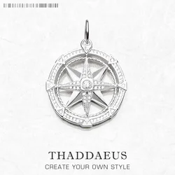 Pendants Compass Brand New Jewelry Vitnage 925 Sterling Silver Lucky Gift For Women Men