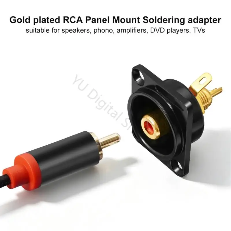 96BA Zinc Alloy Plugs, 2Pcs D-Style Female Connectors for Amplifiers, Mixers, and Music Player Equipment Panel
