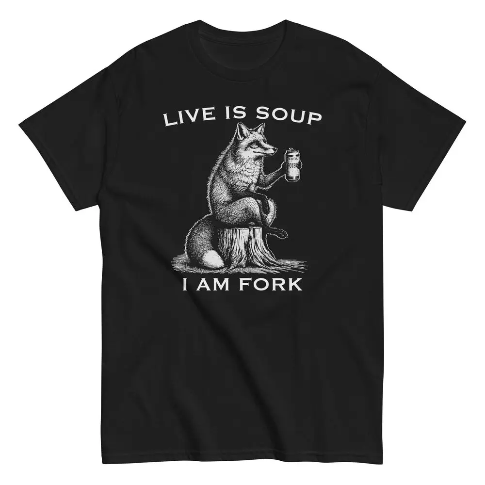 Мужская хлопковая футболка Life Is суп I Am Fork, футболка с рисунком лисы, питьевого пива, вигвам, аниме Y2K