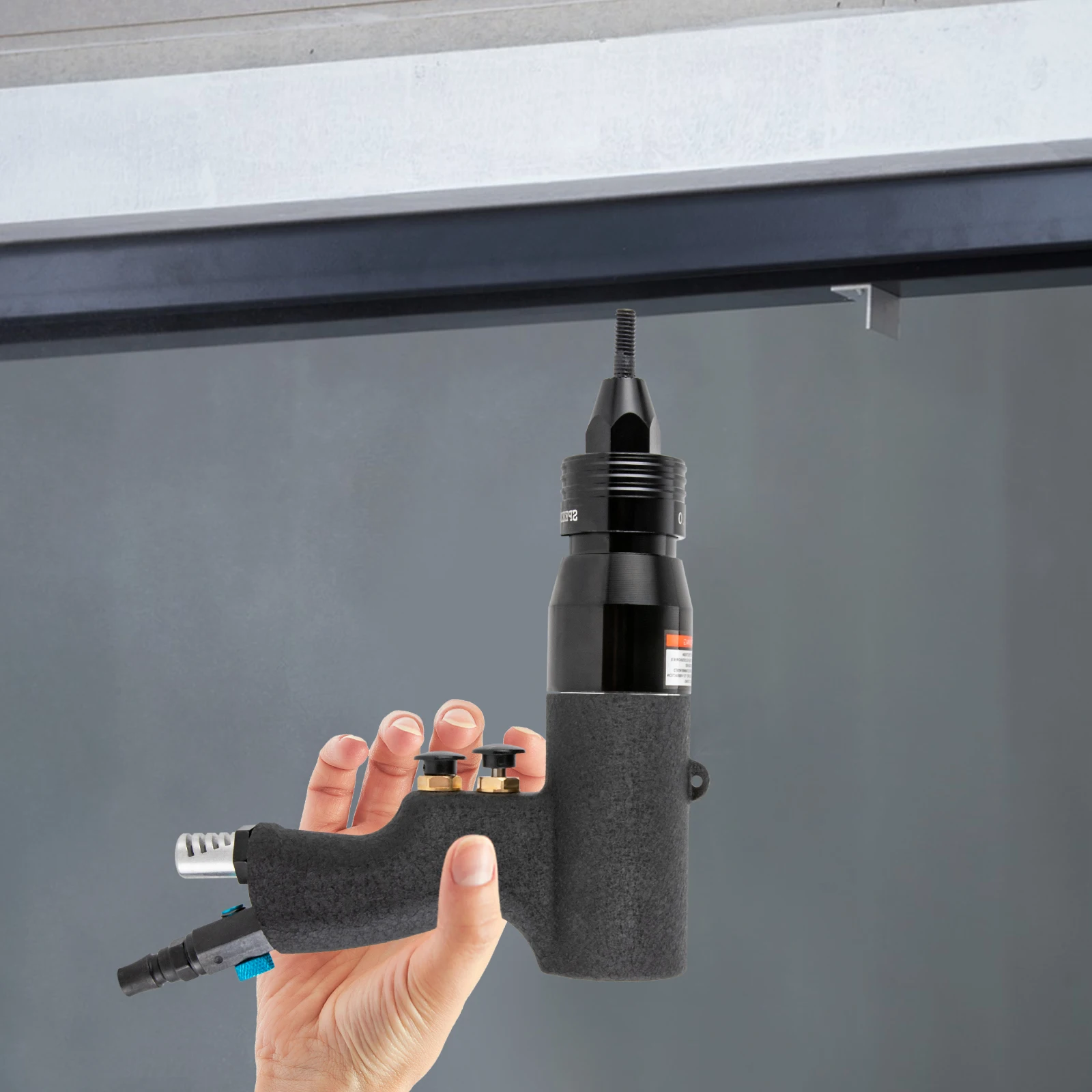 Profesjonalna pneumatyczna nitownica do nitonakrętek, nieskończona regulacja prędkości, funkcje obrotu w przód i w tył, głowice nitownicze 10-24 cali, 1/4 cala, 5/16 cala, 3/8 cala