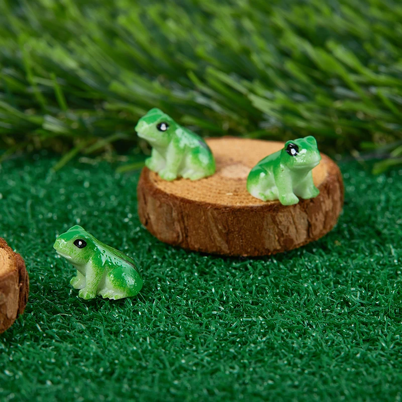 5/10Pcs Resin Mini Frogs Miniatures Tiny Figurines Fairy Garden Ornament Micro Landscape Resin Crafts DIY Craft Decoration