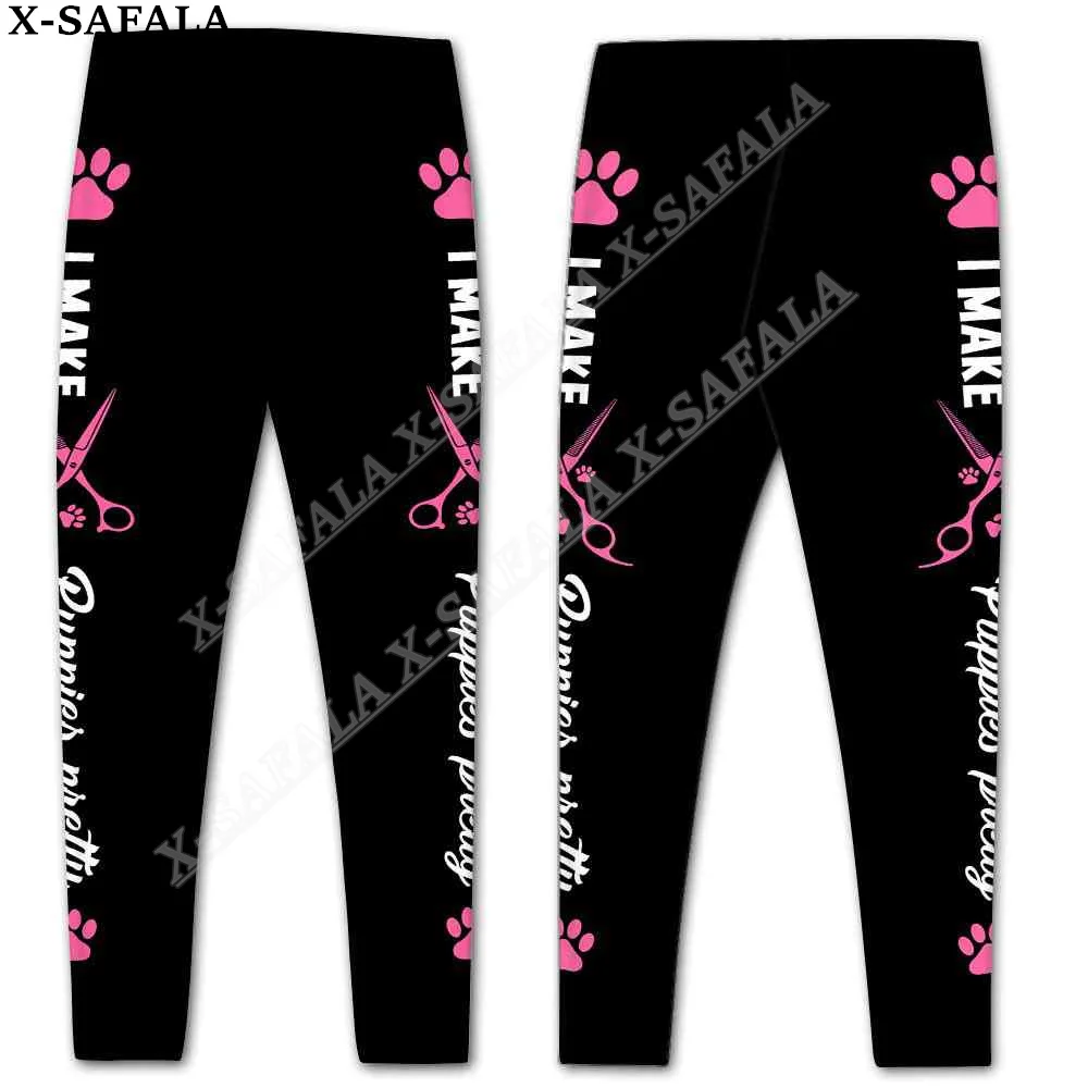 Hund Stil Pflege Salon Haustier Groom mer Friseur Legging 3D-Druck Frauen Yoga Hosen Mädchen Leggings Sommers port Fitness Wear-8